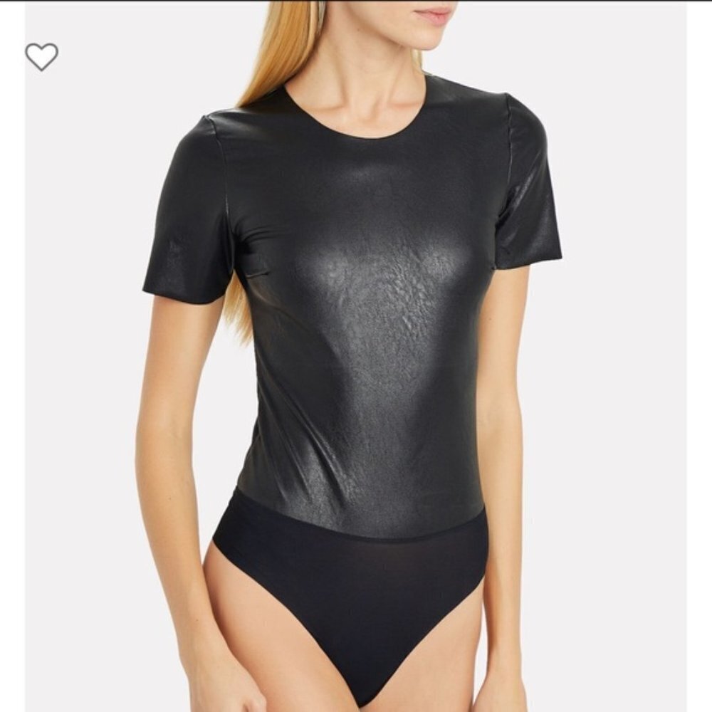 COMMANDO‎ Faux Leather Tee Bodysuit Size Small